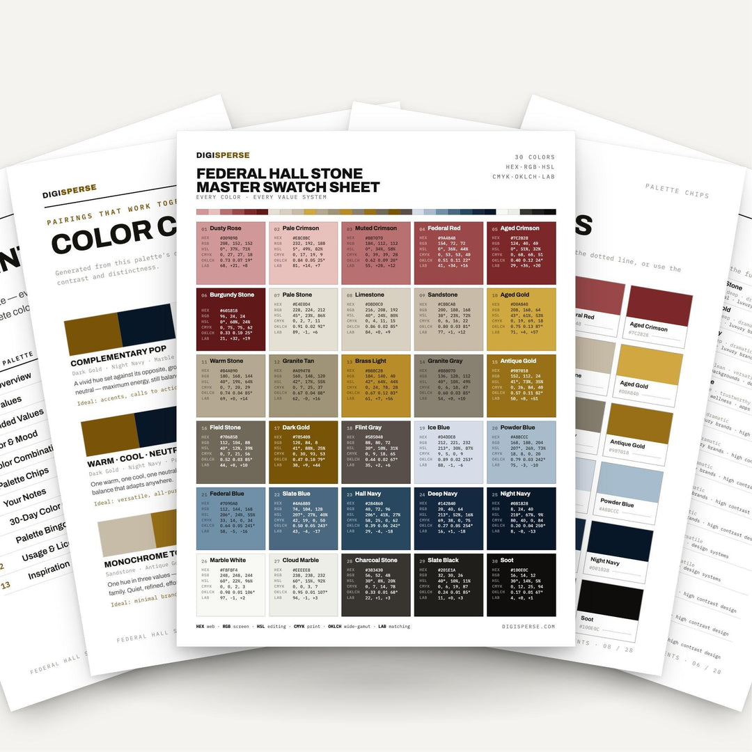 Federal Hall Stone color palette — main preview