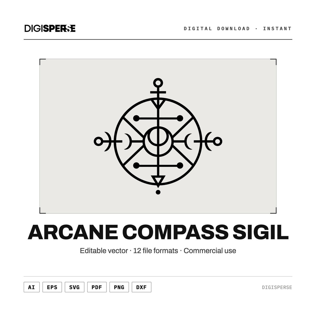 Arcane Compass Sigil Svg vector graphic set — main preview