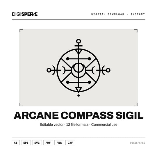Arcane Compass Sigil Svg vector graphic set — main preview