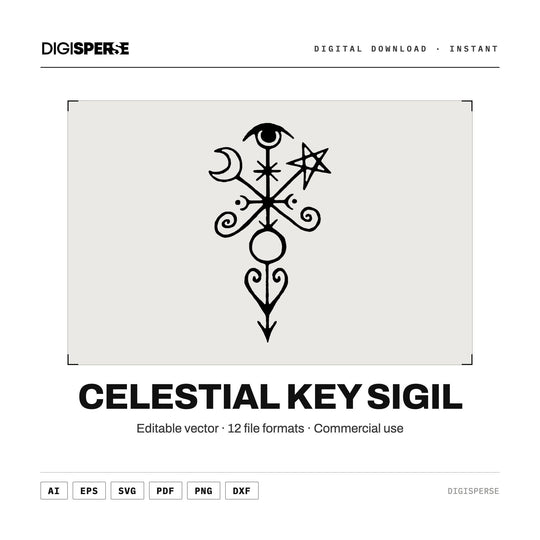 Celestial Key Sigil Svg vector graphic set — main preview