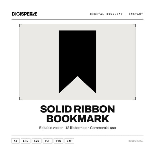 Ribbon Bookmark Solid Svg vector graphic set — main preview