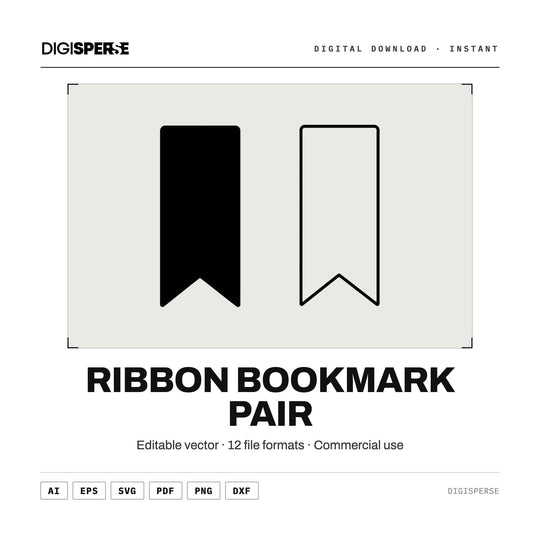 Ribbon Bookmark Pair Svg vector graphic set — main preview