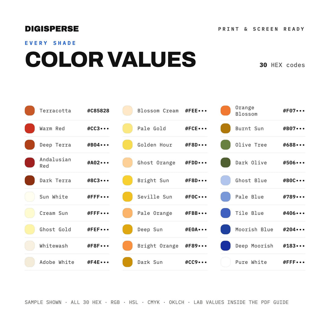 Andalusian Sun color palette — preview image 3 of 20