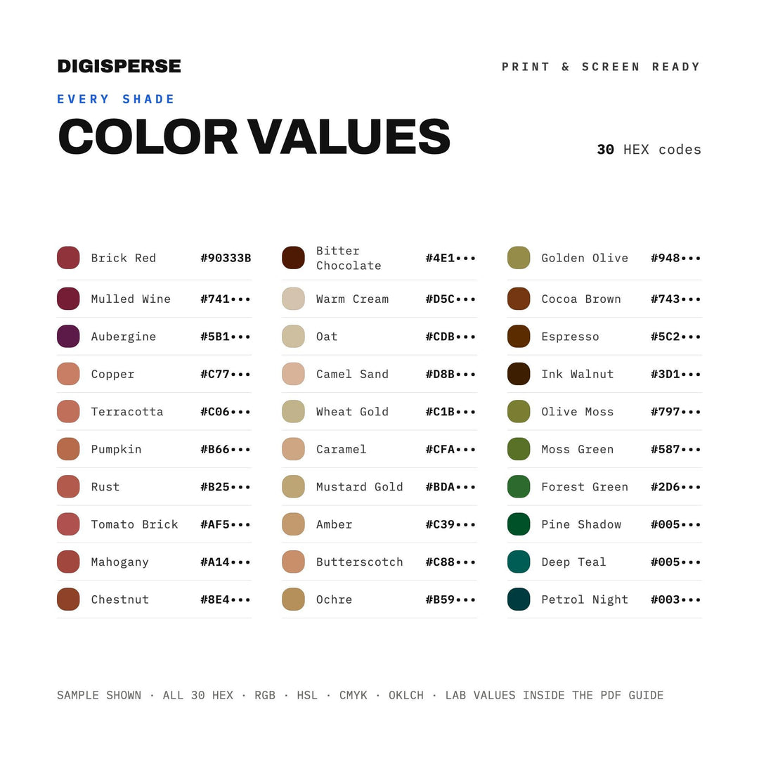 Deep Autumn Color Analysis color palette — preview image 6 of 23