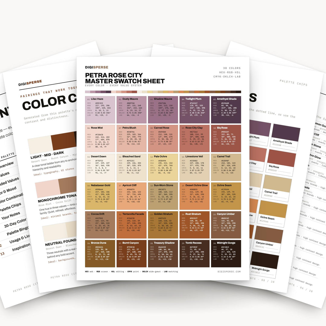 Petra Rose City color palette — main preview