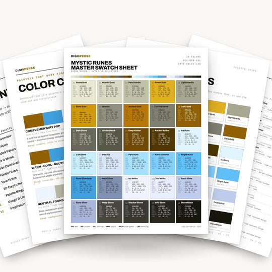 Mystic Runes Color Palette – 30 Hex Codes + Procreate Swatches