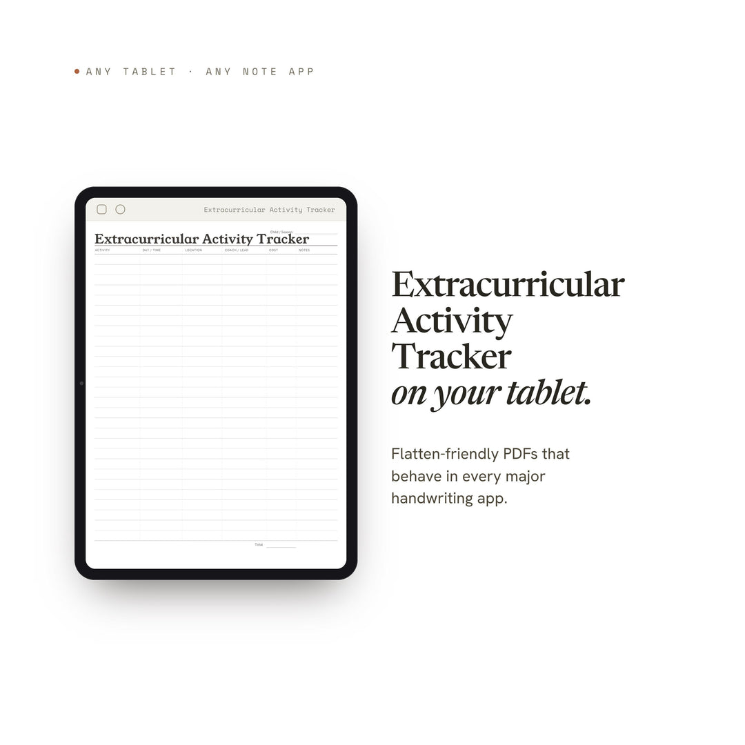 Extracurricular Activity Tracker printable planner insert — preview image 6 of 20