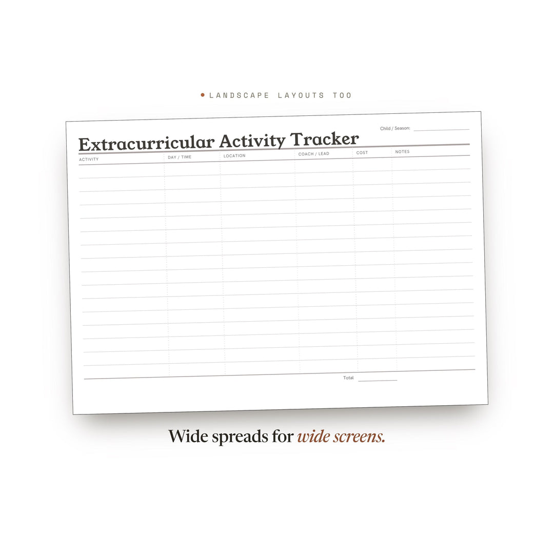 Extracurricular Activity Tracker printable planner insert — preview image 15 of 20