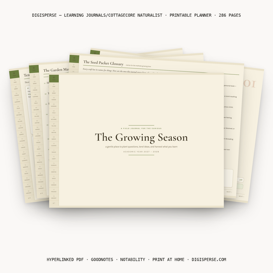 Learning Journals/Cottagecore Naturalist digital planner — main preview