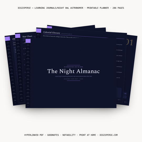 Night Owl Astronomer Learning Journal Digital Planner PDF