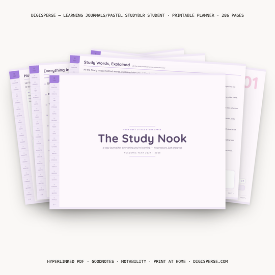 Pastel Studyblr Student Learning Journal Digital Planner PDF