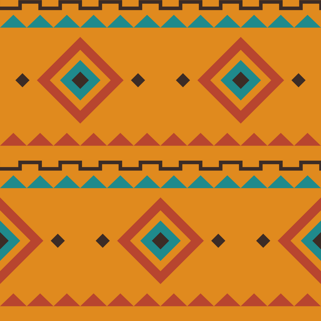 Seamless pattern tile — marigold terracotta stepped fret