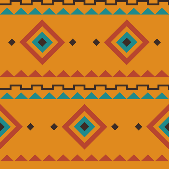 Seamless pattern tile — marigold terracotta stepped fret
