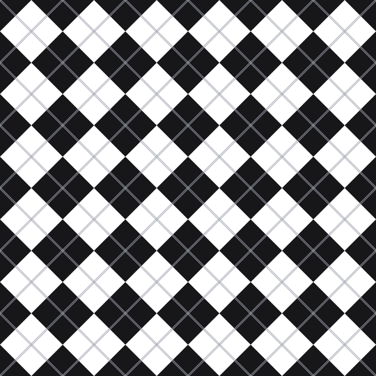 Seamless pattern tile — monochrome pinstripe argyle