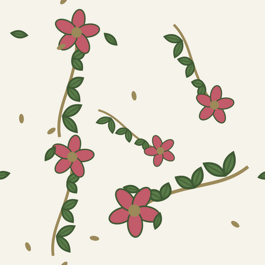 Seamless pattern tile — moss ivory botanical illustration