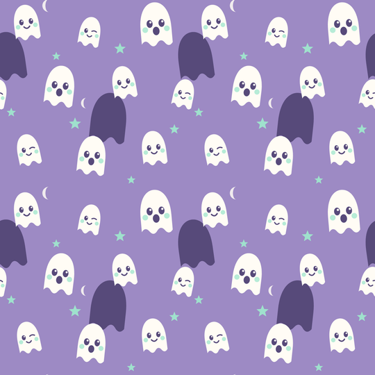 Seamless pattern tile — pastel ghost parade