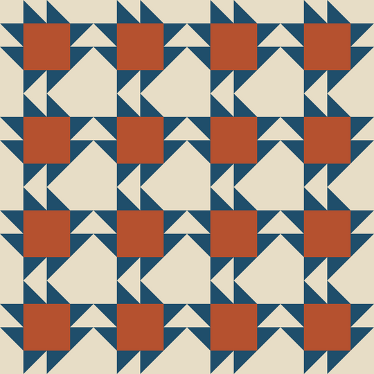 Seamless pattern tile — petrol oatmeal quilt block