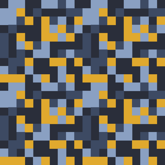 Seamless pattern tile — sky marigold pixel static